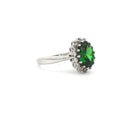 Duchess Oval Cut Diamond Cluster Ring with Emerald Centre Stone