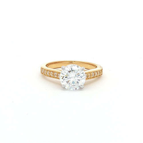 Brilliant Soliatire Ring with Milgrain Setting