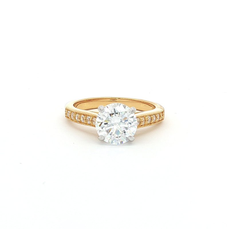 Brilliant Soliatire Ring with Milgrain Setting