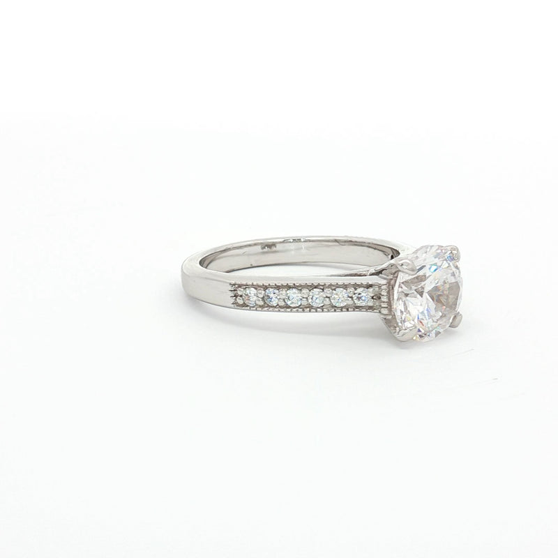 Brilliant Soliatire Ring with Milgrain Setting