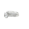 Brilliant Soliatire Ring with Milgrain Setting side Diamonds and Matching Half Eternity Band in Yellow