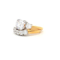 The Meghan Three Stone Ring and Five Stone Curved Band in Yellow