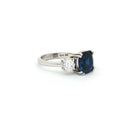 The Meghan Three Stone Ring with Sapphire Centre Stone