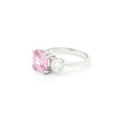 The Meghan Three Stone Ring with Pink Centre Stone