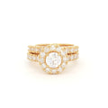 Halo Setting Ring with Small Brilliants and Matching Band