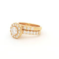 Halo Setting Ring with Small Brilliants and Matching Band