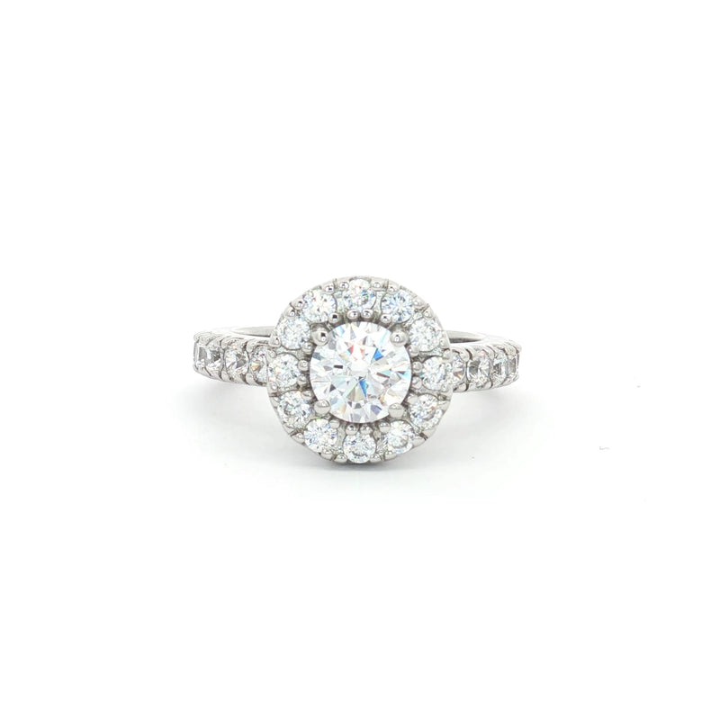 Classic Halo Setting Ring with Small Brilliants