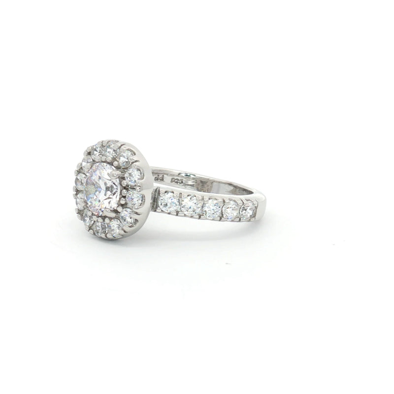 Classic Halo Setting Ring with Small Brilliants