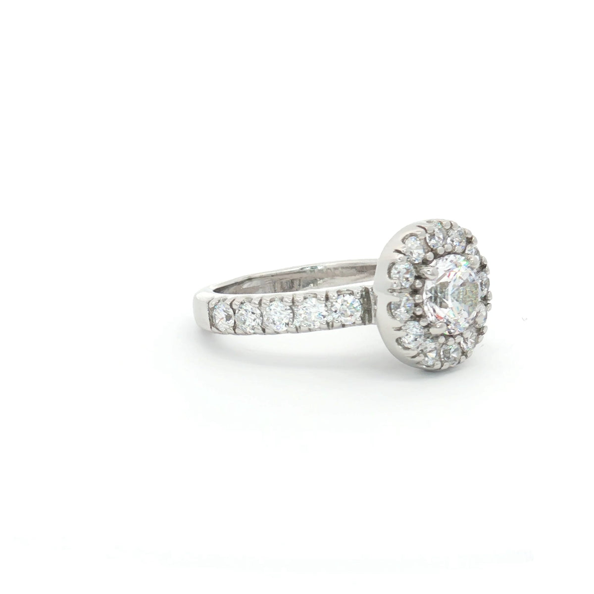 Classic Halo Setting Ring with Small Brilliants