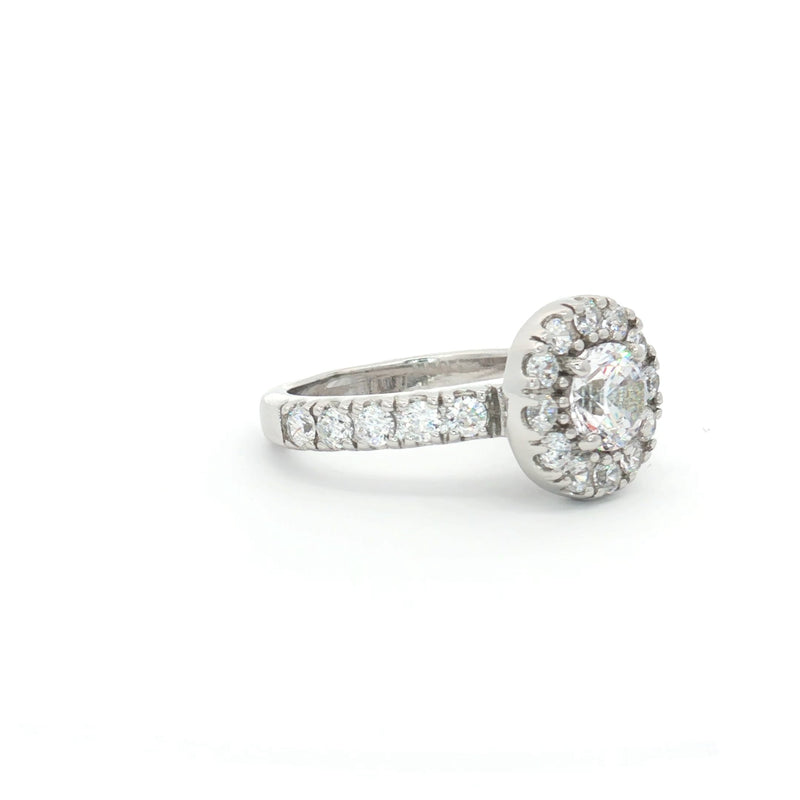 Classic Halo Setting Ring with Small Brilliants