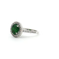 Classic Brilliant Cut Halo Ring with Emerald Centre Stone
