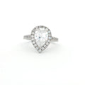 Tear Drop Halo Ring