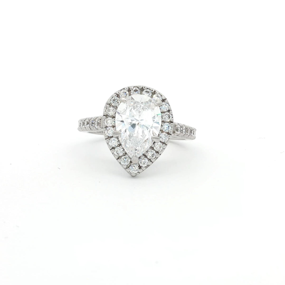 Tear Drop Halo Ring