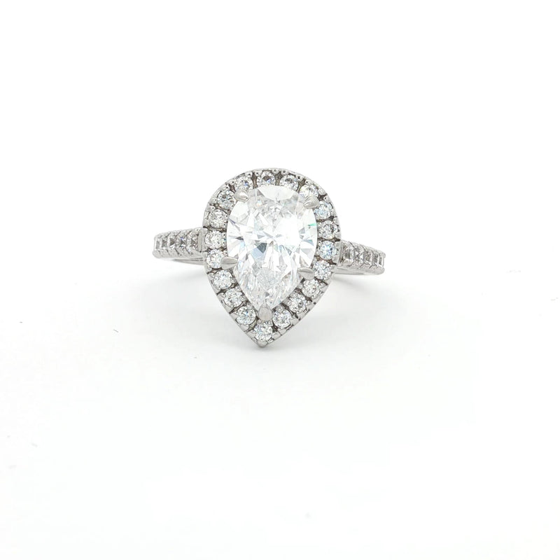 Tear Drop Halo Ring