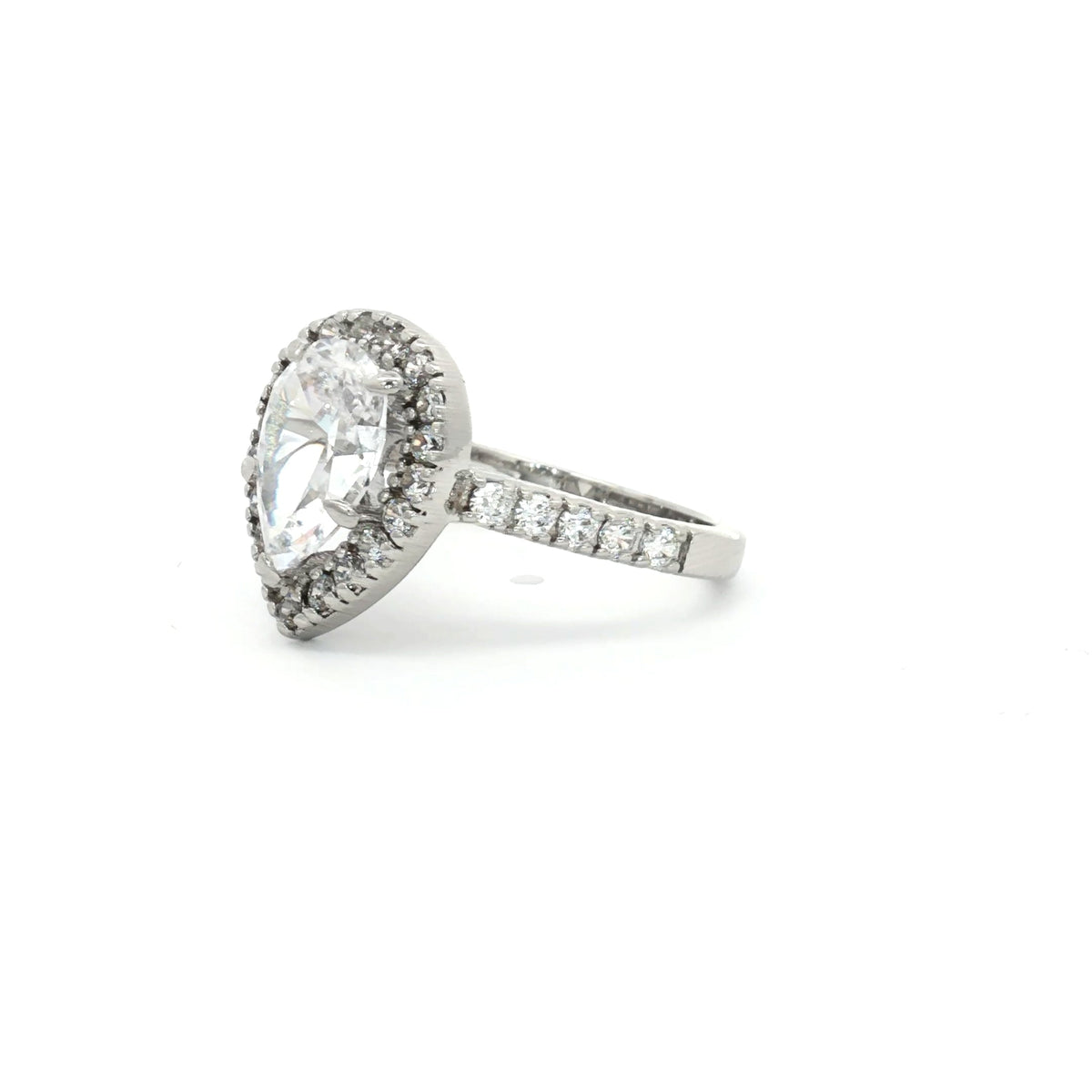 Tear Drop Halo Ring