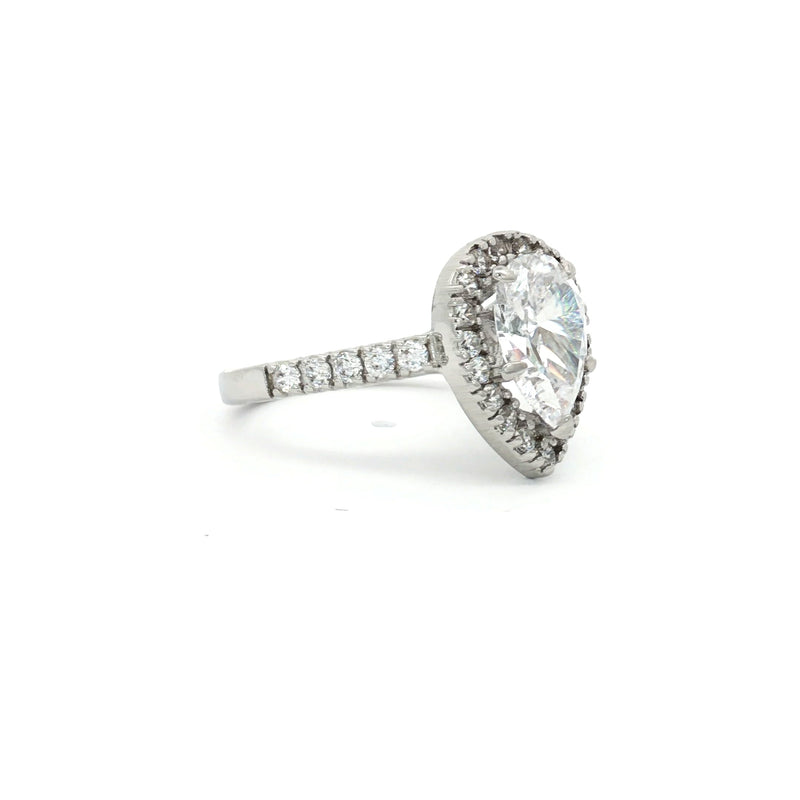 Tear Drop Halo Ring