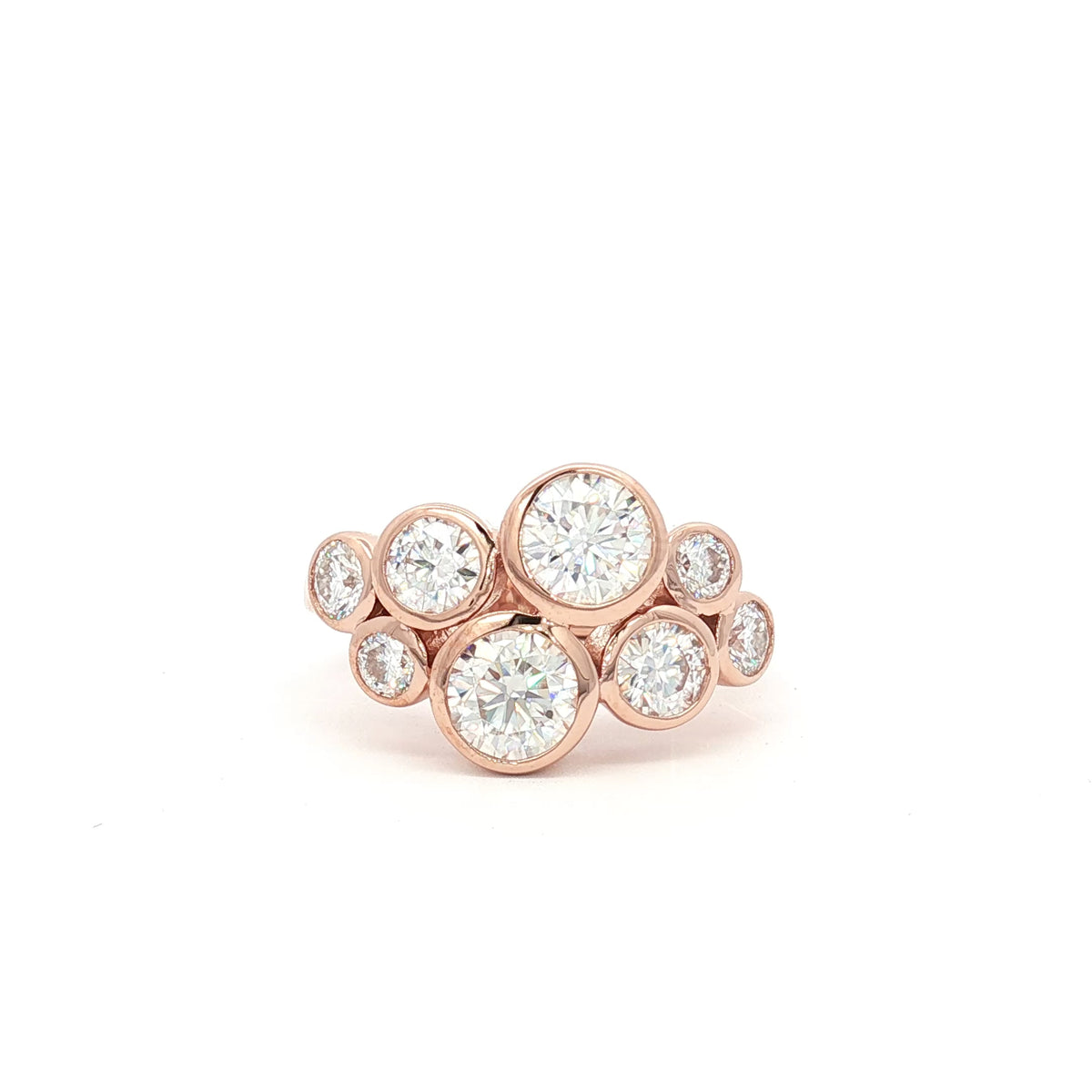 Eight Stone Bezel Bubble Ring
