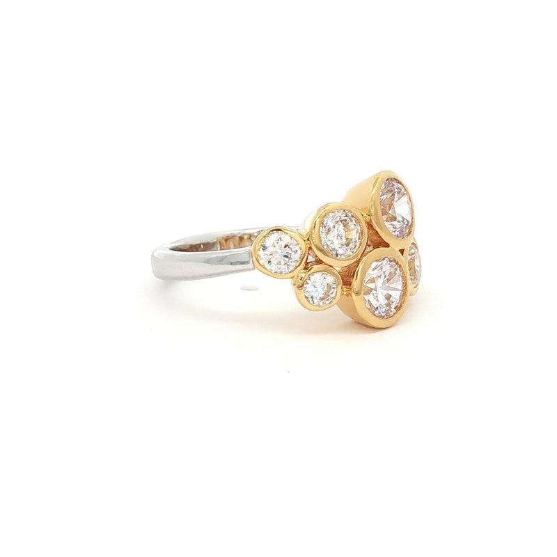 Eight Stone Bezel Bubble Ring
