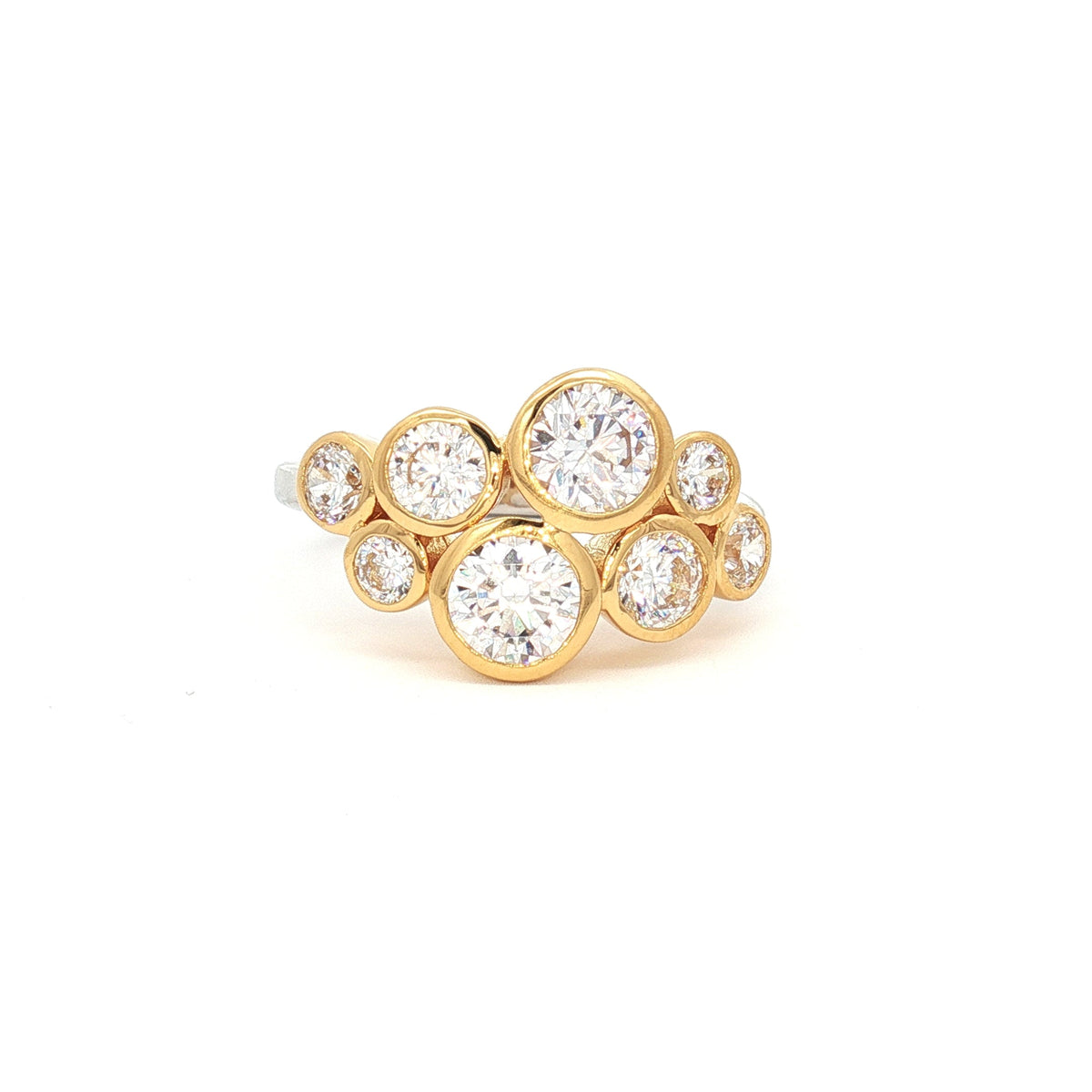 Eight Stone Bezel Bubble Ring