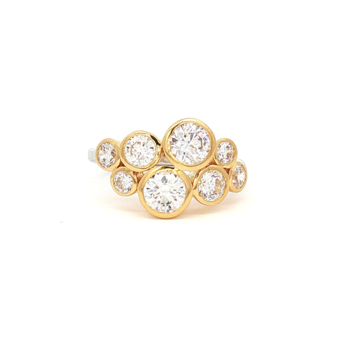 Eight Stone Bezel Bubble Ring