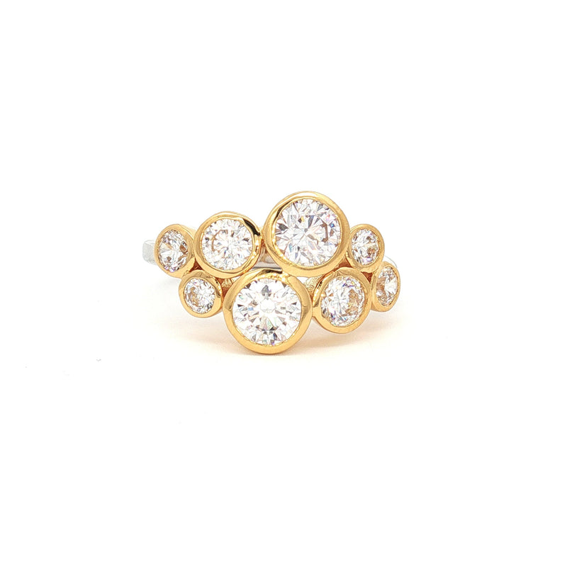 Eight Stone Bezel Bubble Ring