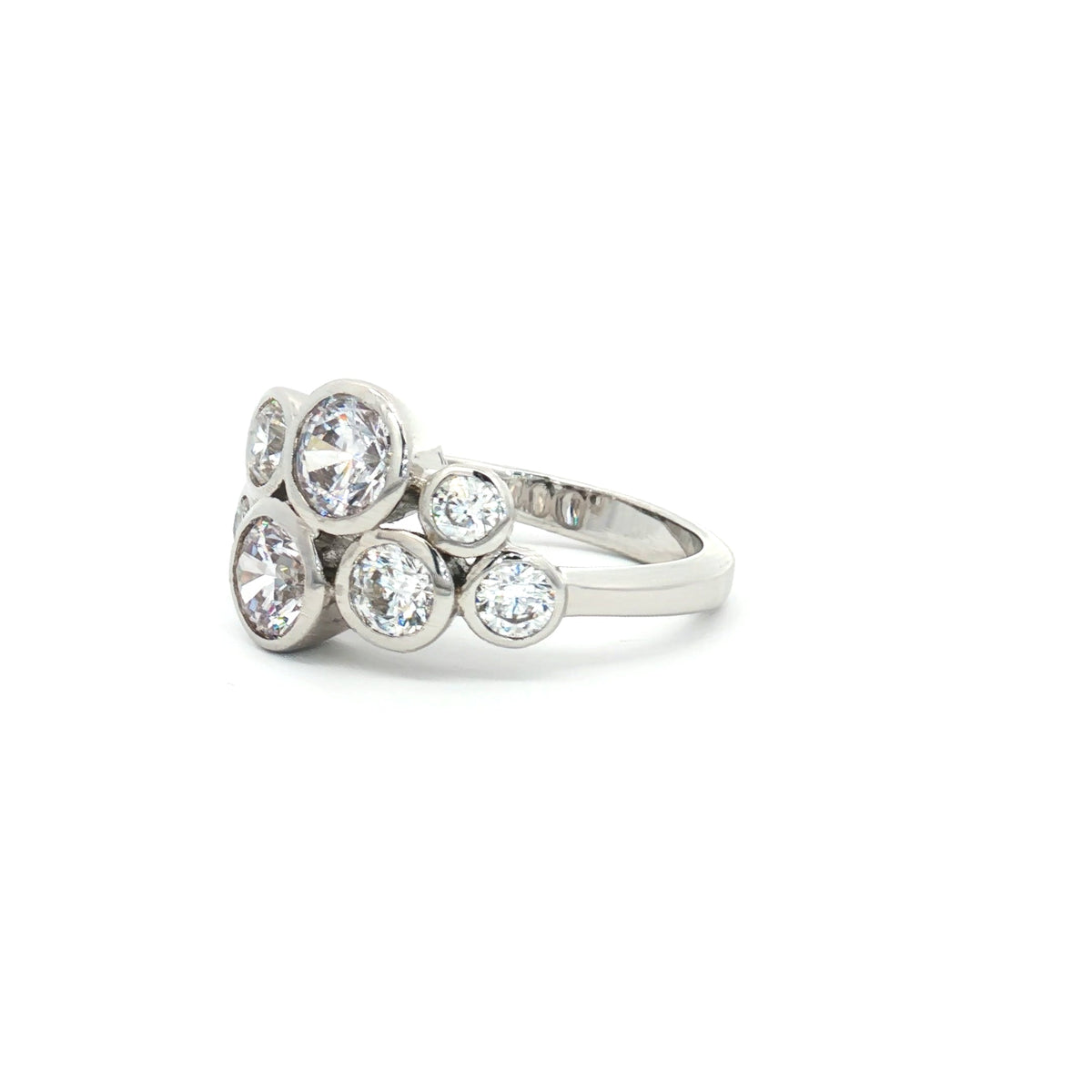 Eight Stone Bezel Bubble Ring