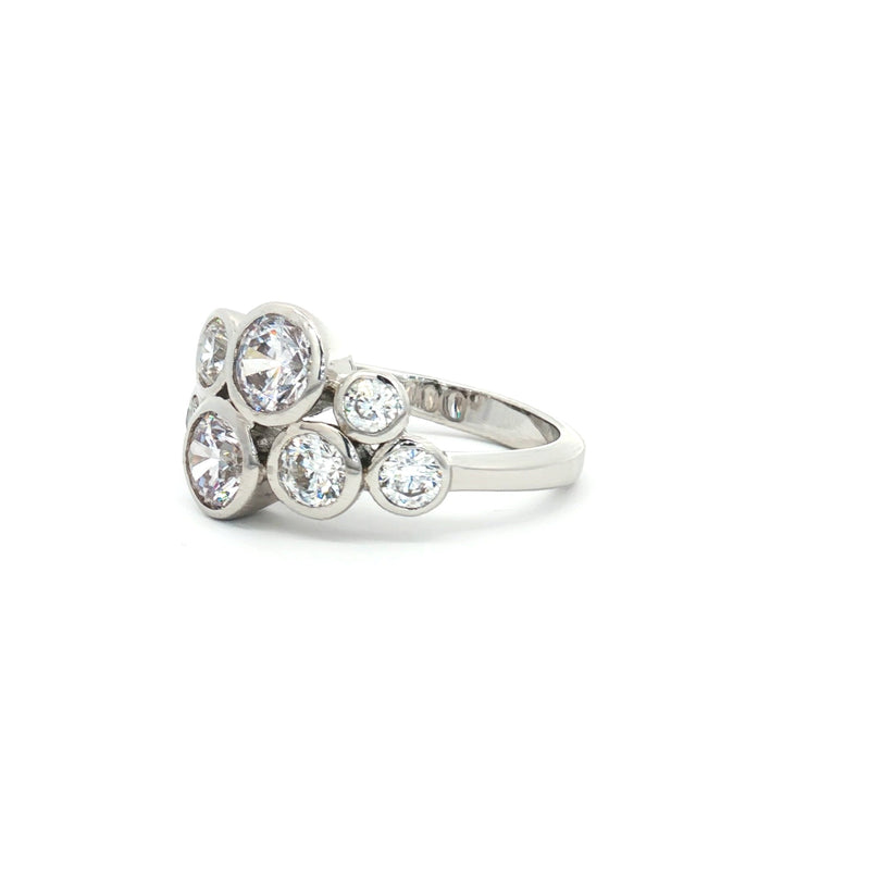 Eight Stone Bezel Bubble Ring