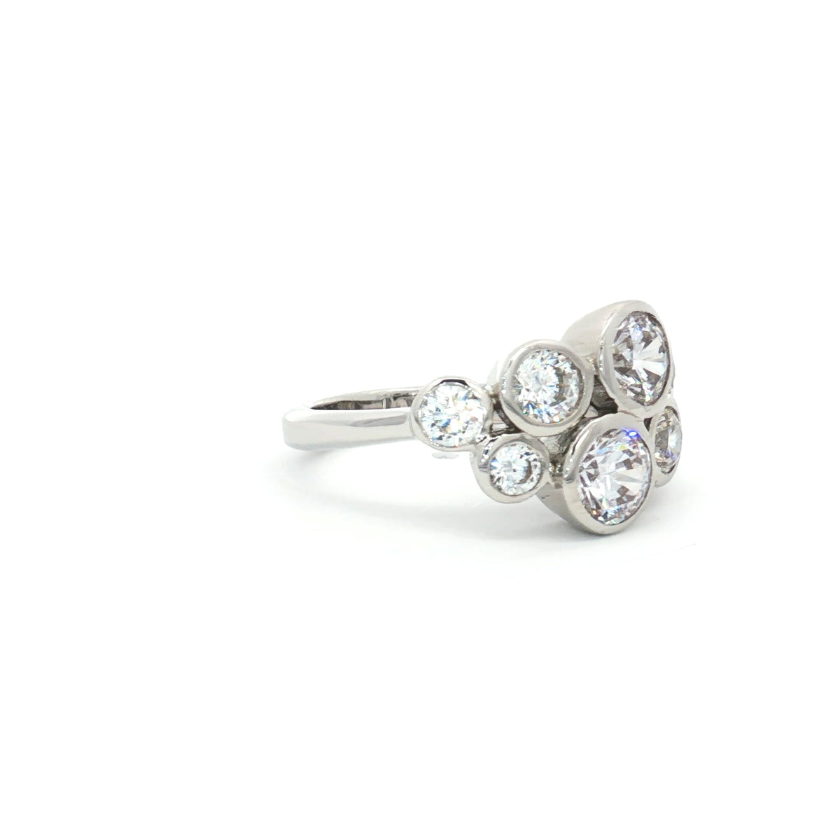Eight Stone Bezel Bubble Ring