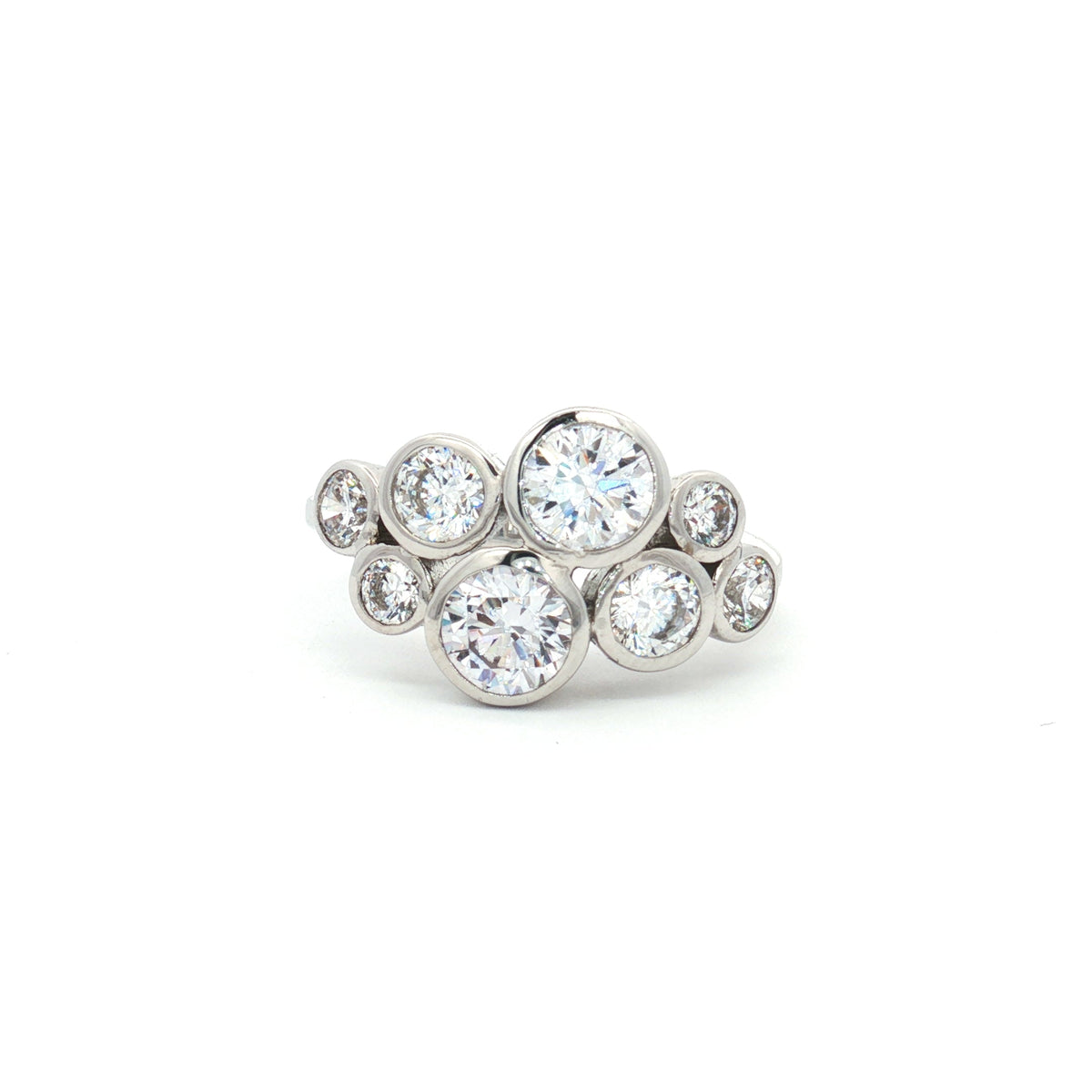 Eight Stone Bezel Bubble Ring
