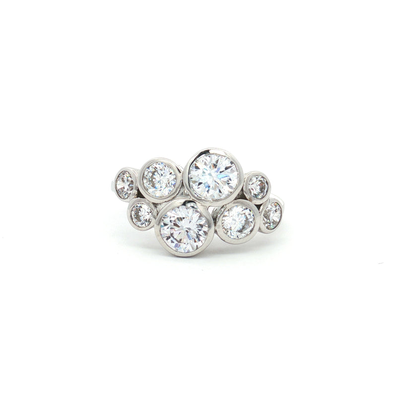 Eight Stone Bezel Bubble Ring