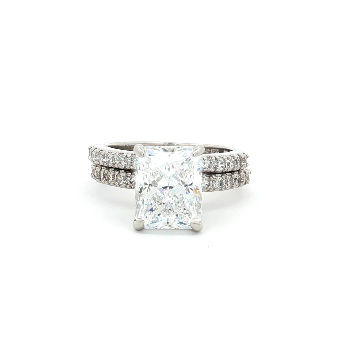 Radiant Cut Ring and Brilliant Cut Half Eternity Band