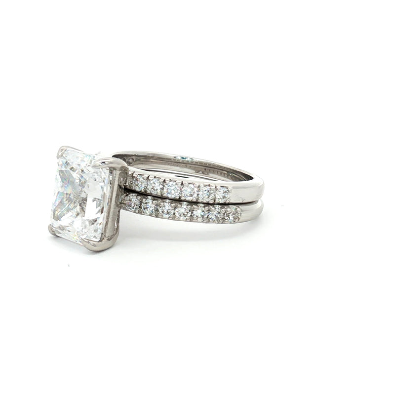 Radiant Cut Ring and Brilliant Cut Half Eternity Band