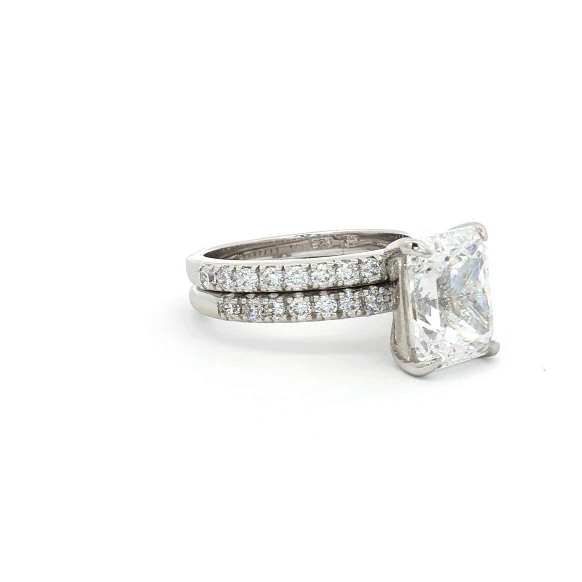 Radiant Cut Ring and Brilliant Cut Half Eternity Band