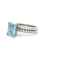 Radiant Cut  Ring and Brilliant Cut Half Eternity Band