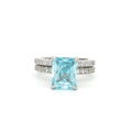 Radiant Cut  Ring and Brilliant Cut Half Eternity Band
