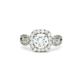 Brilliant Cut Halo Ring with Split Loop Band