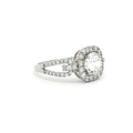 Brilliant Cut Halo Ring with Split Loop Band