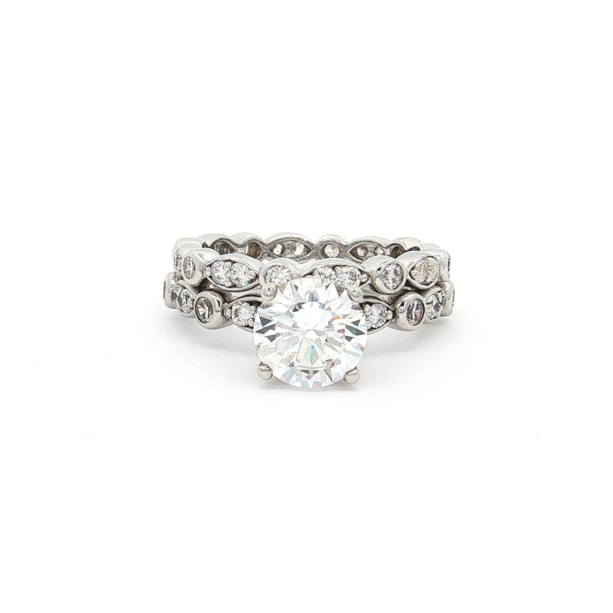 Brilliant Cut Solitaire Ring on Jazz Band and matching Jazz  Band