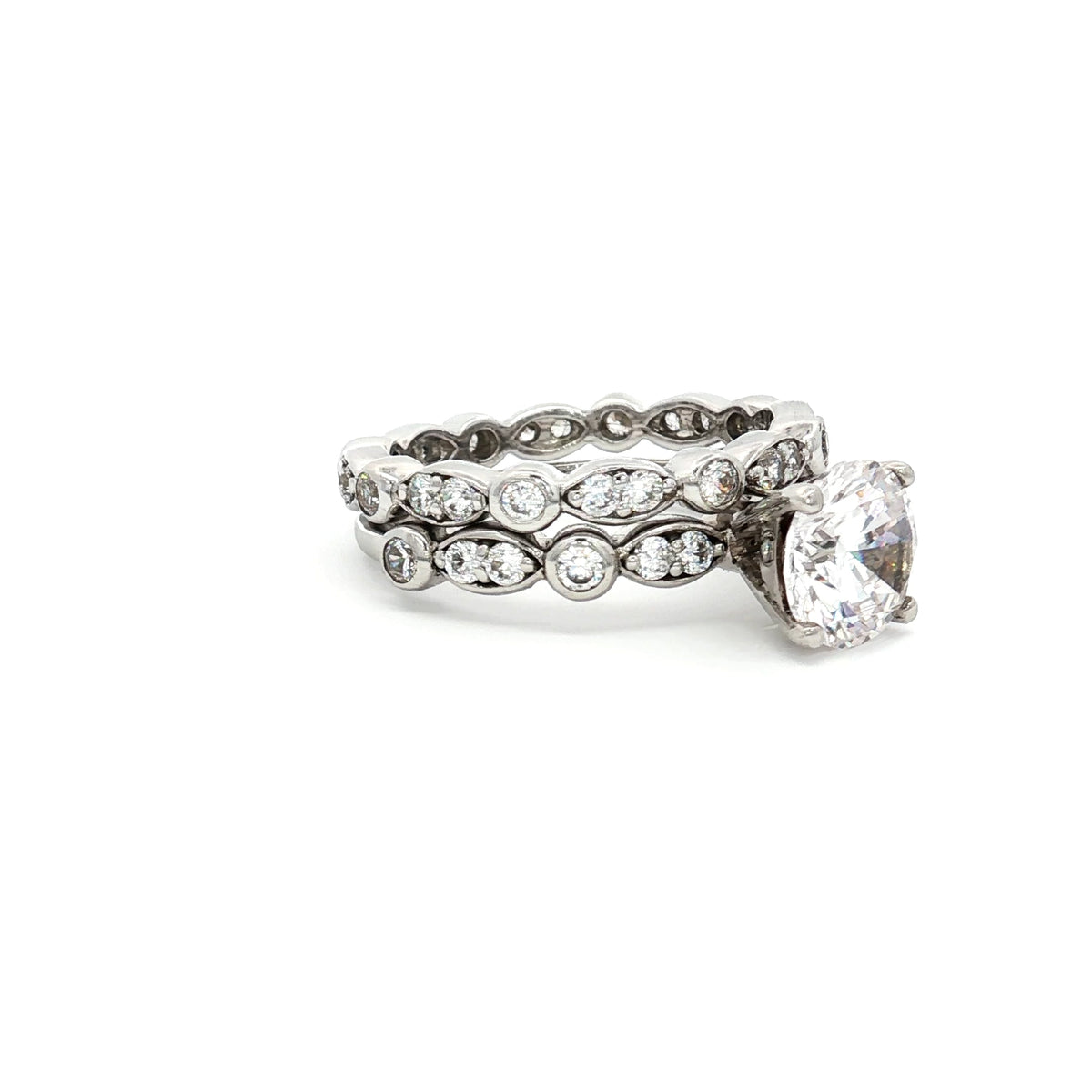 Brilliant Cut Solitaire Ring on Jazz Band and matching Jazz  Band
