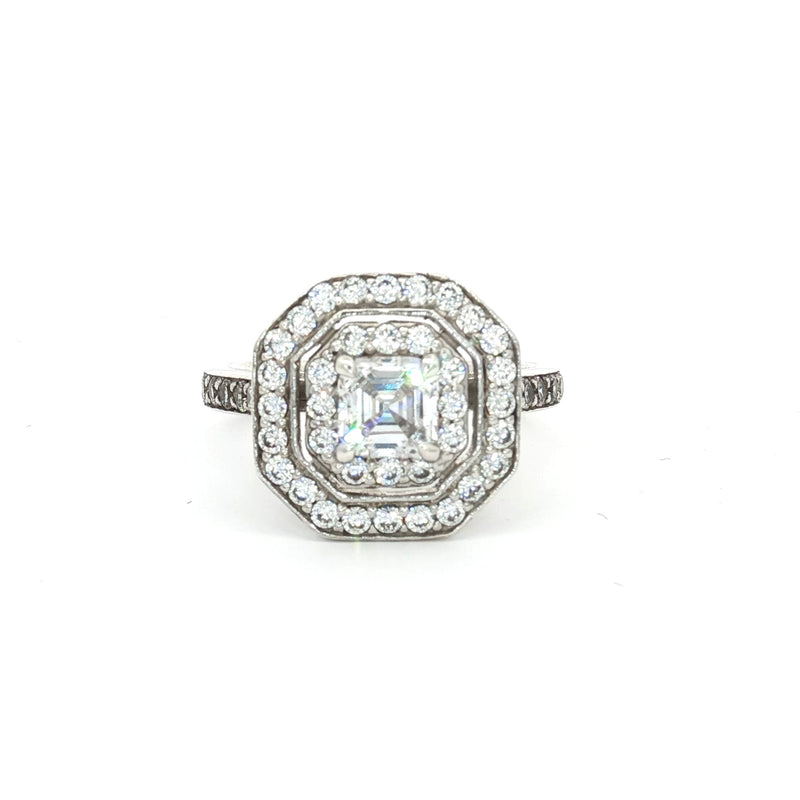 Asscher Cut Double Halo Ring