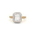 Emerald Cut Halo Ring