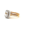 Emerald Cut Halo with  Matching Band