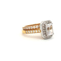 Emerald Cut Halo with  Matching Band