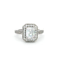 Emerald Cut Halo with  Matching Band