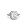 Emerald Cut Halo Ring