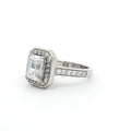 Emerald Cut Halo Ring