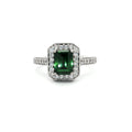 Emerald Cut Halo with Emerald Stone