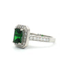 Emerald Cut Halo with Emerald Stone