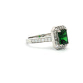 Emerald Cut Halo with Emerald Stone