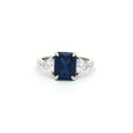 Radiant and Trillion Cut Ring with Sapphire Stone